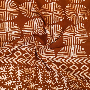 Brown - Cotton Double Hand Batik Print Bed Sheet Set  22