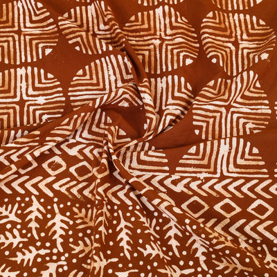 Brown - Cotton Double Hand Batik Print Bed Sheet Set  22