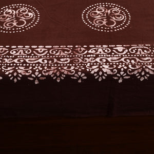 Brown - Cotton Double Hand Batik Print Bed Sheet Set 23