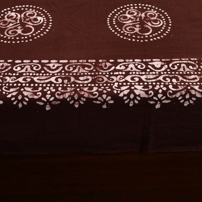 Brown - Cotton Double Hand Batik Print Bed Sheet Set 23