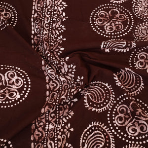 Brown - Cotton Double Hand Batik Print Bed Sheet Set 23