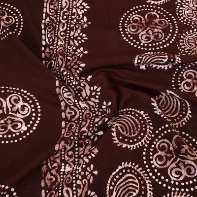 Brown - Cotton Double Hand Batik Print Bed Sheet Set 23