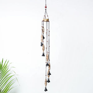 7 Bells - Hand Carved Khamhar Wood Wind Chimes