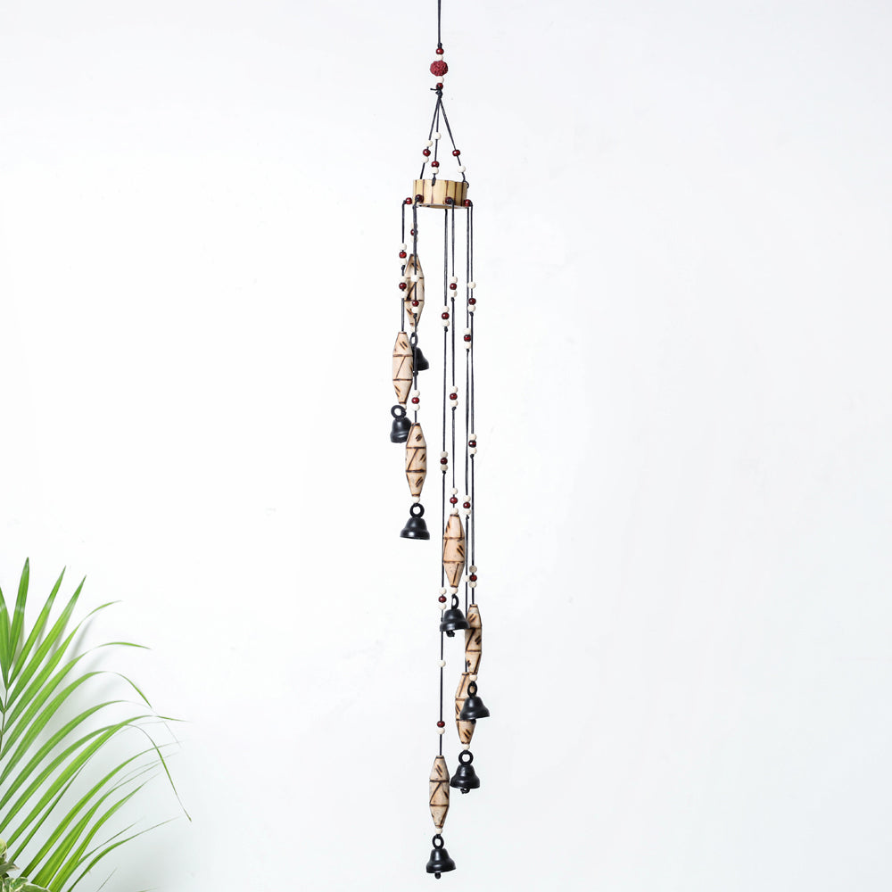 7 Bells - Hand Carved Khamhar Wood Wind Chimes