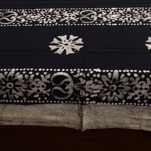 Black - Cotton Double Hand Batik Print Bed Sheet Set 28