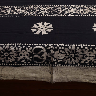 Black - Cotton Double Hand Batik Print Bed Sheet Set 28