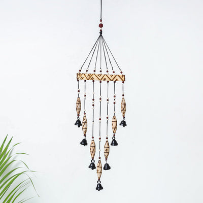 7 Bells - Hand Carved Khamhar Wood Wind Chimes