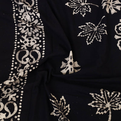 Black - Cotton Double Hand Batik Print Bed Sheet Set 28