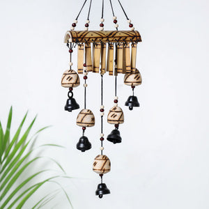 5 Bells - Hand Carved Khamhar Wood Wind Chimes