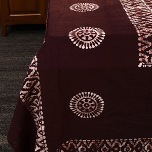 Brown - Cotton Double Hand Batik Print Bed Sheet Set 31