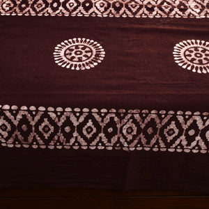 Brown - Cotton Double Hand Batik Print Bed Sheet Set 31