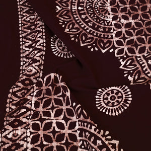 Brown - Cotton Double Hand Batik Print Bed Sheet Set 31