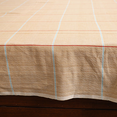 Beige - Pure Handloom Cotton Double Bed Cover (108 x 90 in) 07