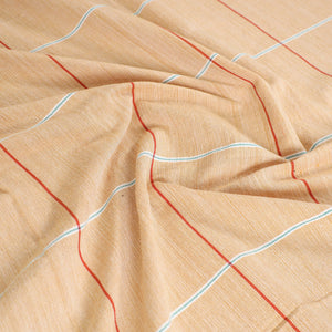 Beige - Pure Handloom Cotton Double Bed Cover (108 x 90 in) 07