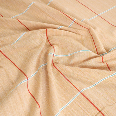 Beige - Pure Handloom Cotton Double Bed Cover (108 x 90 in) 07