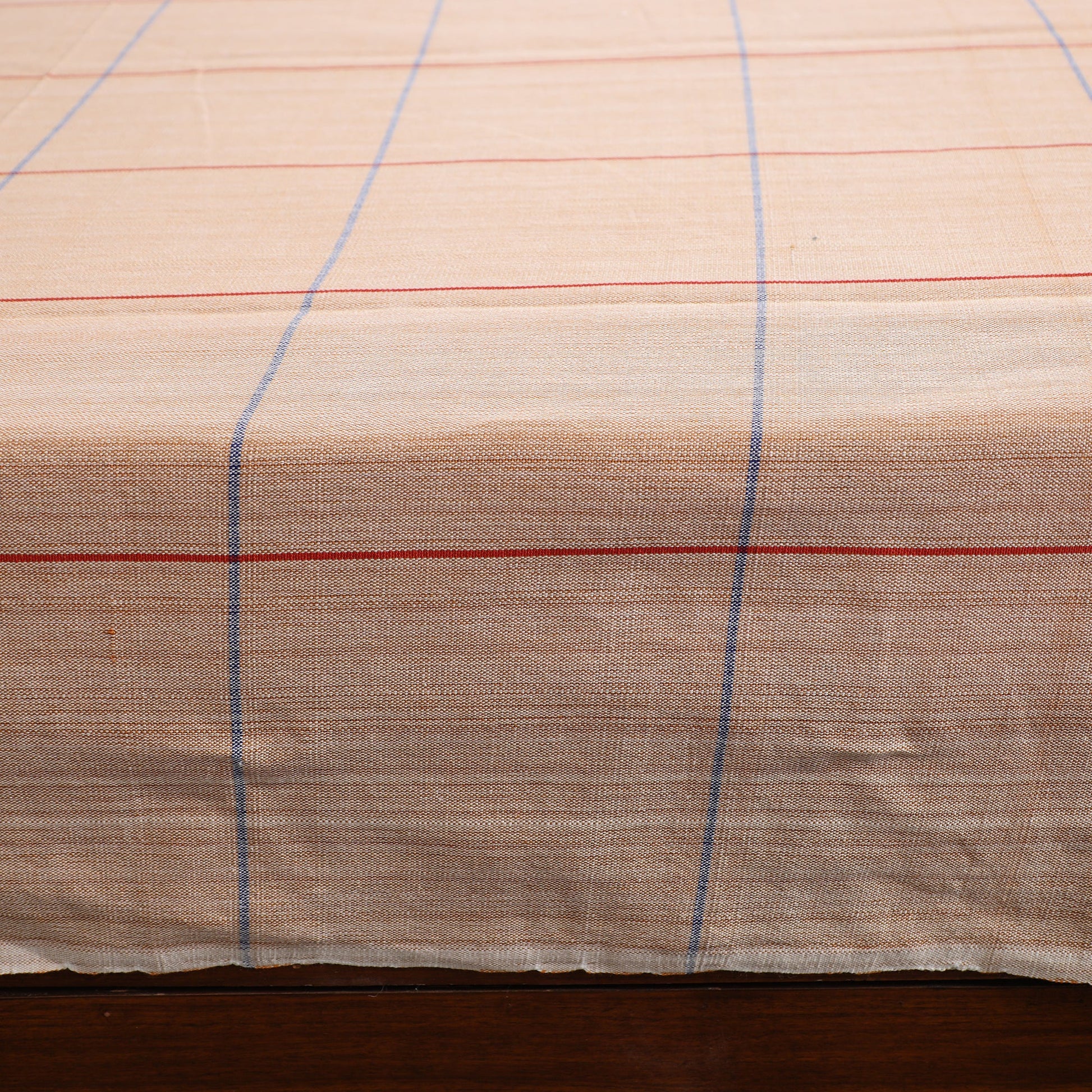 Beige - Pure Handloom Cotton Double Bed Cover (108 x 90 in) 10