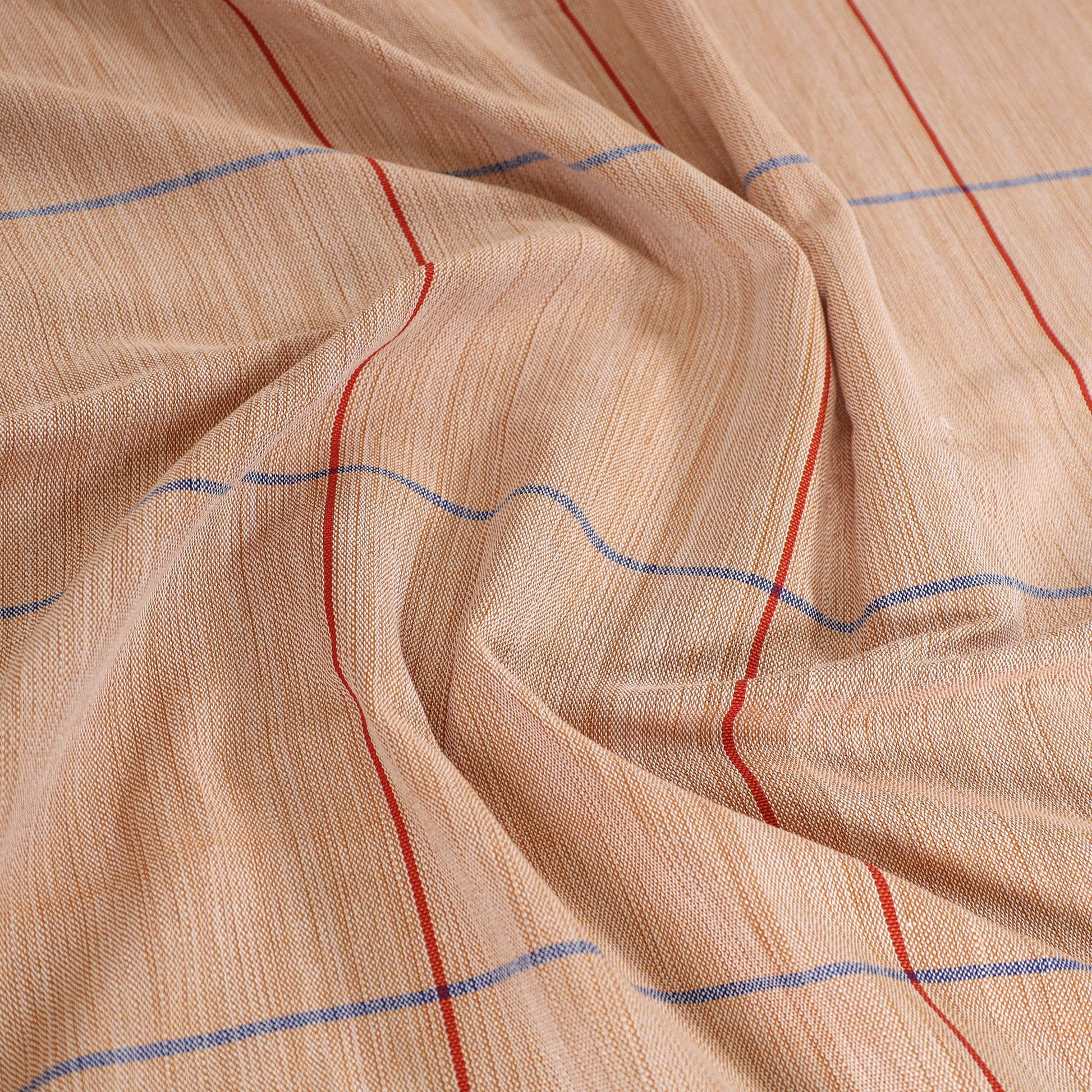 Beige - Pure Handloom Cotton Double Bed Cover (108 x 90 in) 10
