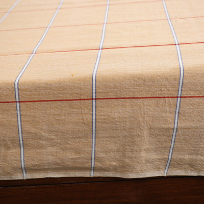 Beige - Pure Handloom Cotton Double Bed Cover (108 x 90 in) 11