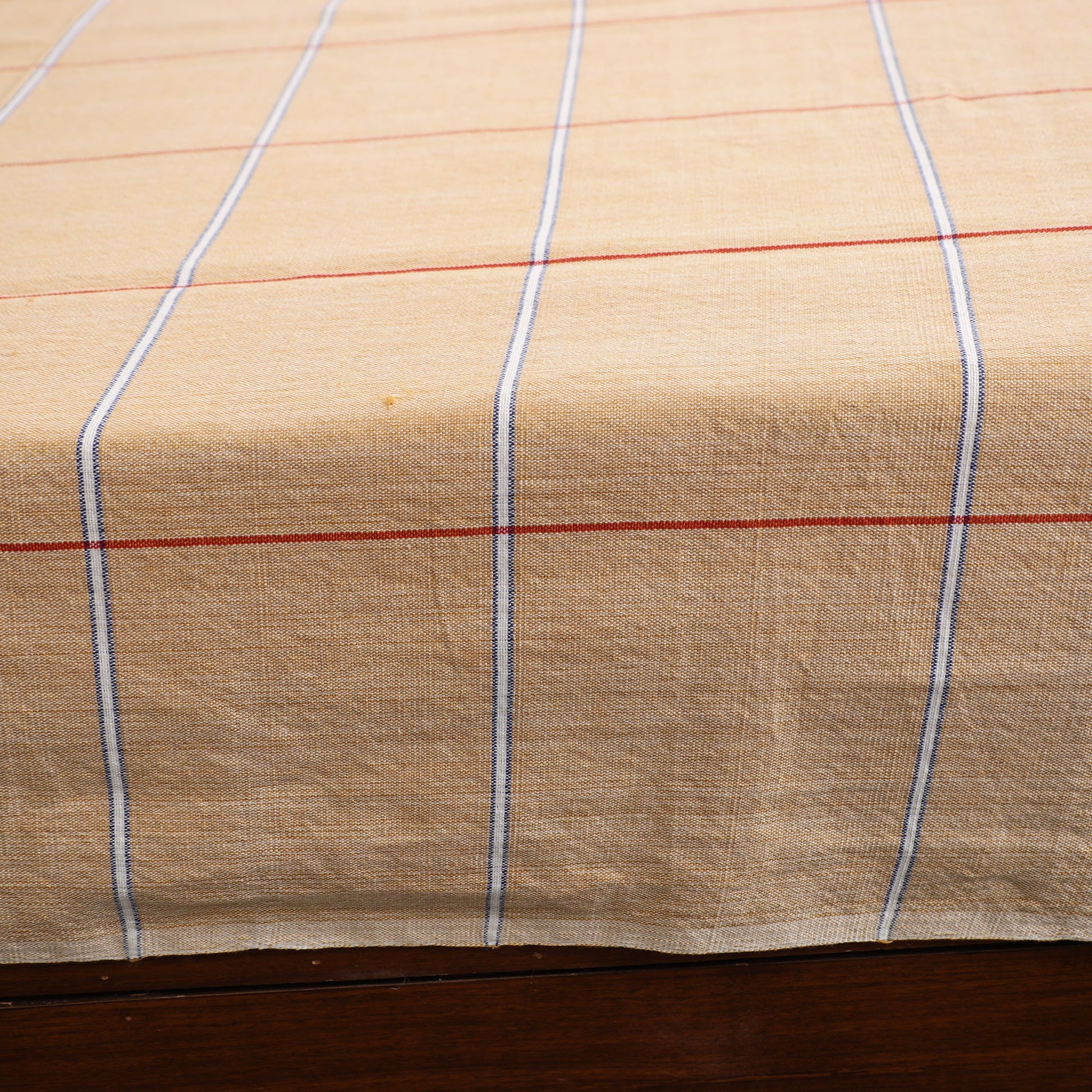 Beige - Pure Handloom Cotton Double Bed Cover (108 x 90 in) 11