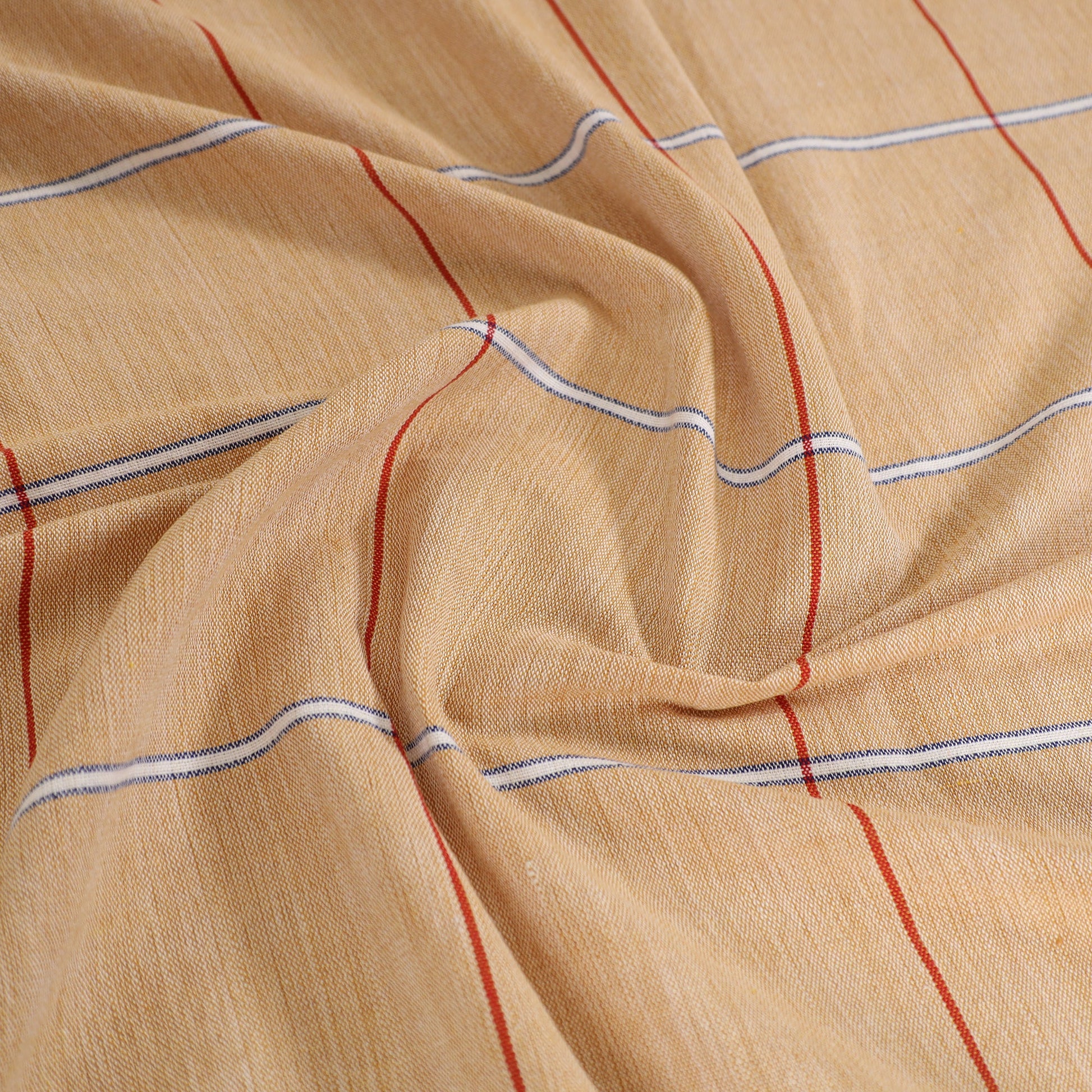 Beige - Pure Handloom Cotton Double Bed Cover (108 x 90 in) 11