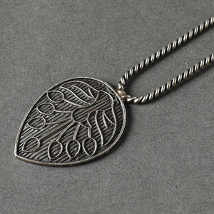 Antique Silver Finish Oxidised Brass Base Juda Pin
