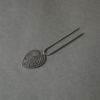 Antique Silver Finish Oxidised Brass Base Juda Pin