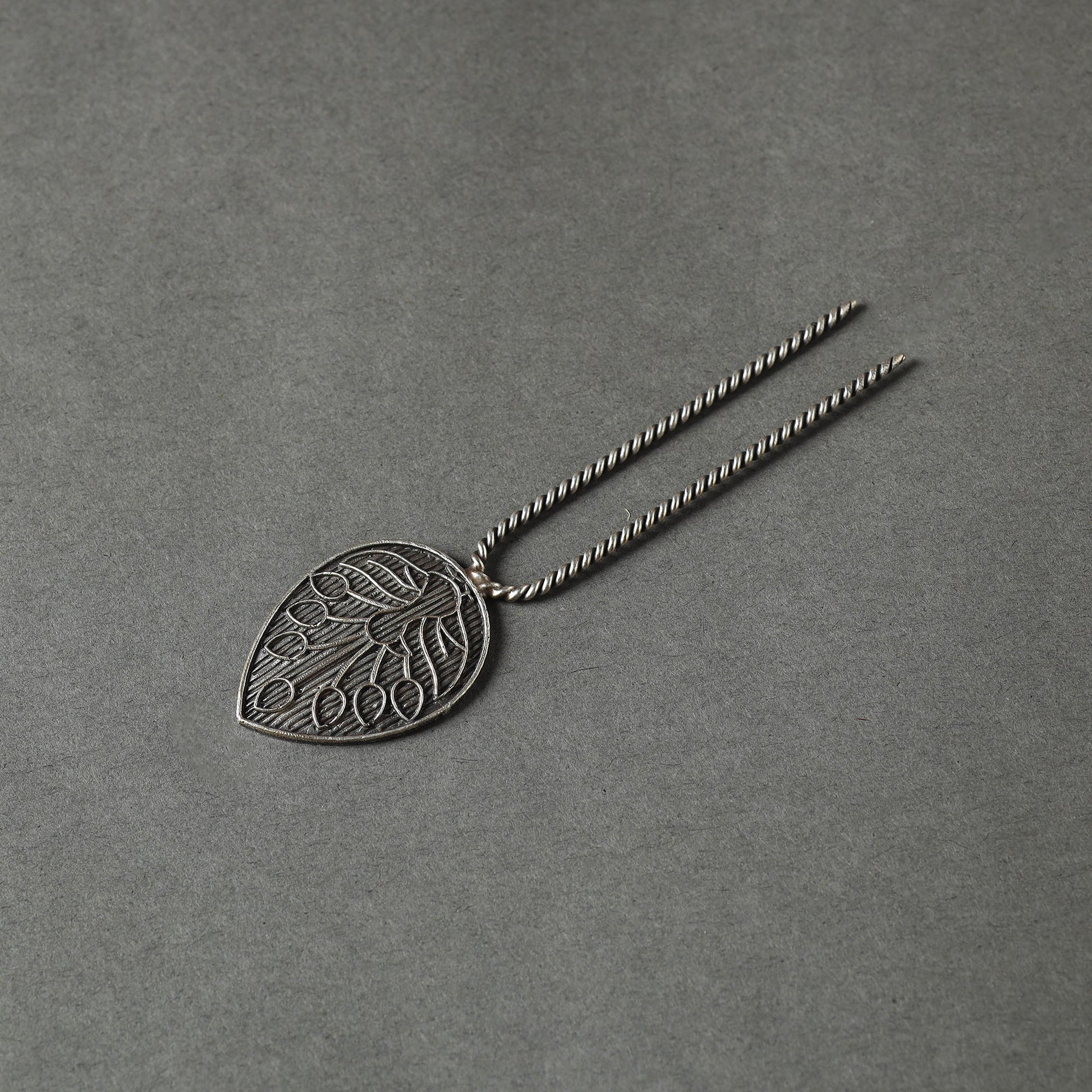 Antique Silver Finish Oxidised Brass Base Juda Pin