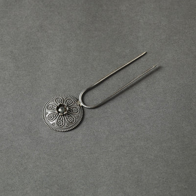 Antique Silver Finish Oxidised Brass Base Juda Pin