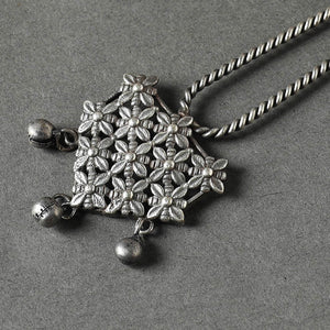 Antique Silver Finish Oxidised Brass Base Juda Pin