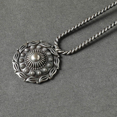 Antique Silver Finish Oxidised Brass Base Juda Pin