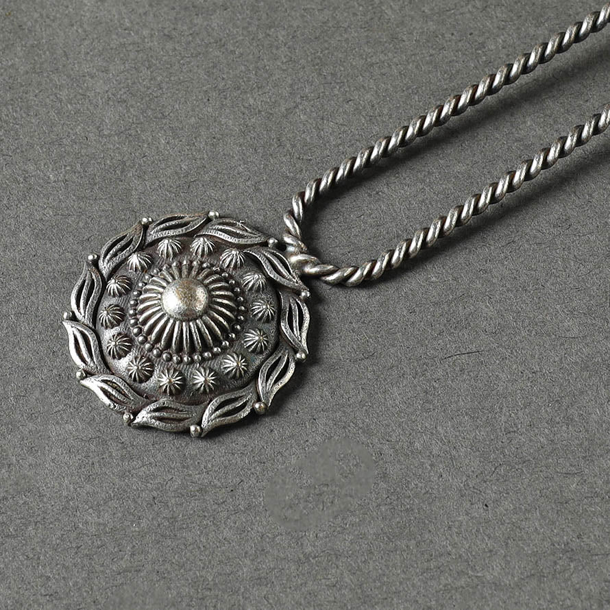Antique Silver Finish Oxidised Brass Base Juda Pin