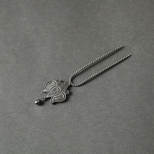 Antique Silver Finish Oxidised Brass Base Juda Pin