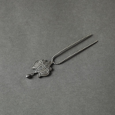 Antique Silver Finish Oxidised Brass Base Juda Pin