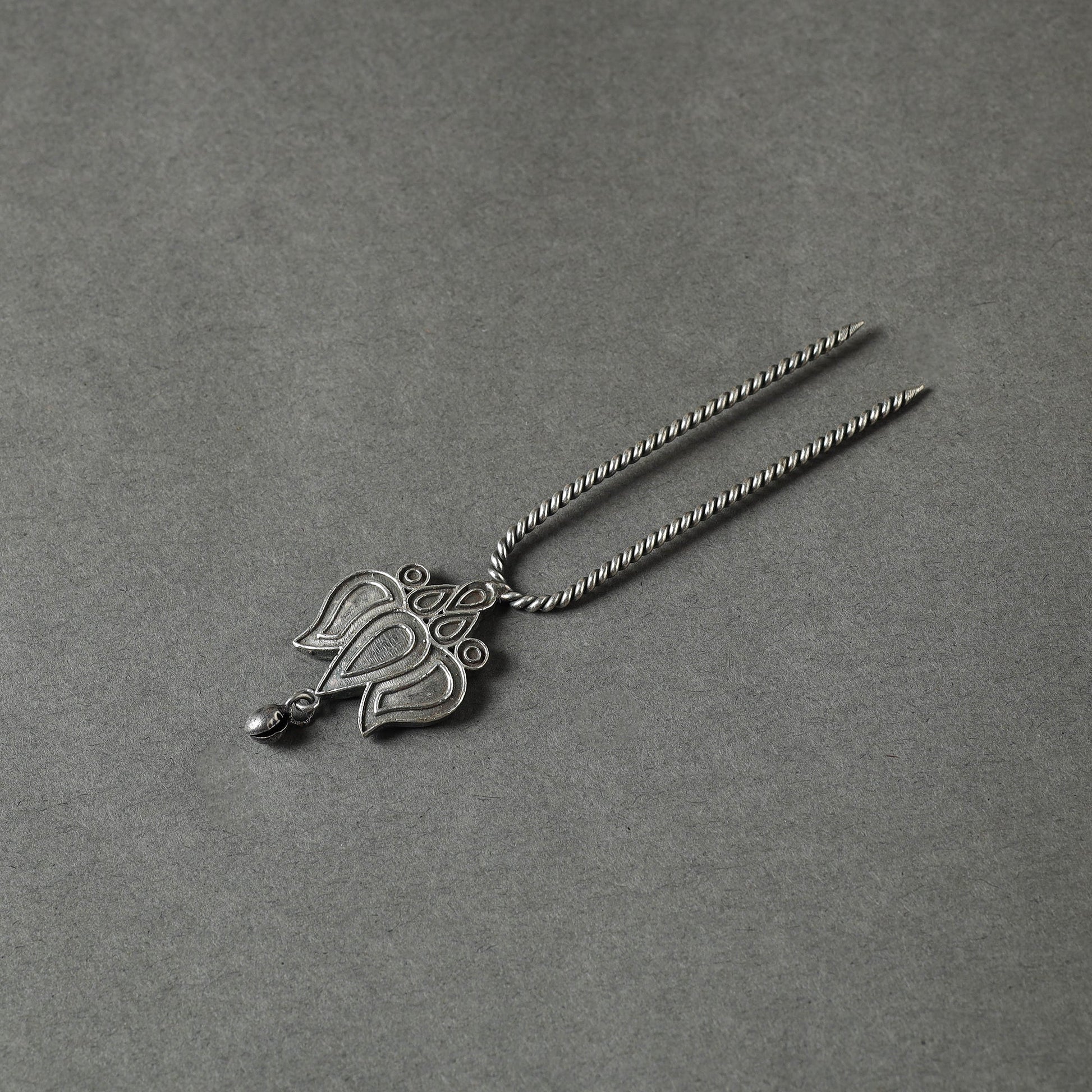 Antique Silver Finish Oxidised Brass Base Juda Pin