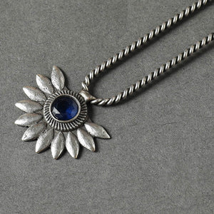 Antique Silver Finish Oxidised Brass Base Stone Work Juda Pin