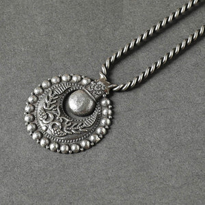 Antique Silver Finish Oxidised Brass Base Juda Pin
