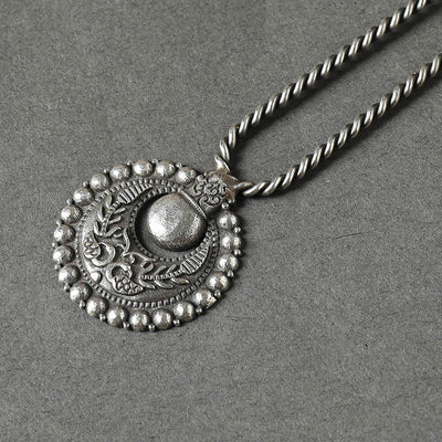 Antique Silver Finish Oxidised Brass Base Juda Pin
