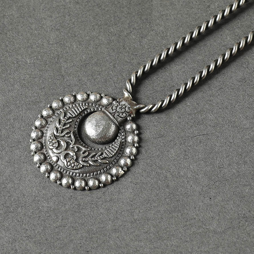 Antique Silver Finish Oxidised Brass Base Juda Pin