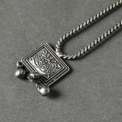 Antique Silver Finish Oxidised Brass Base Juda Pin