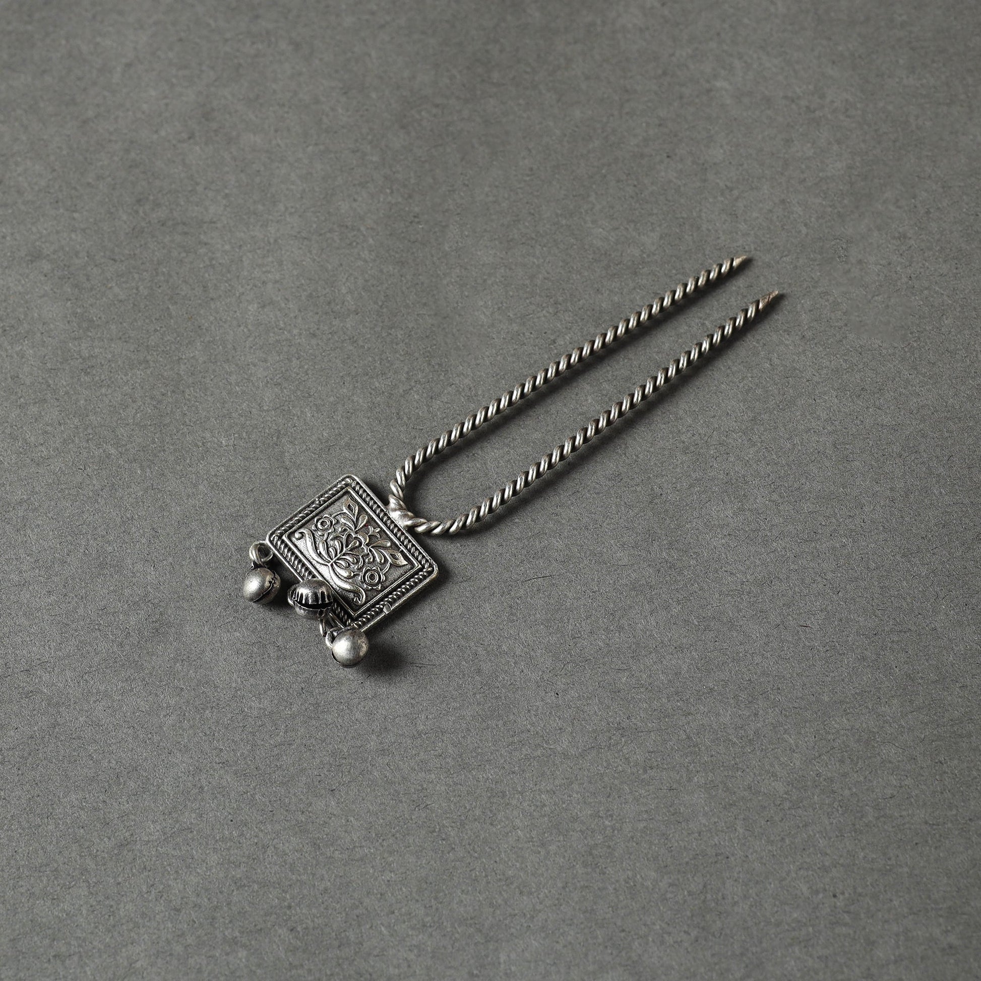 Antique Silver Finish Oxidised Brass Base Juda Pin