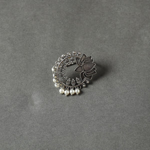 Antique Silver Finish Oxidised Brass Base Juda Pin