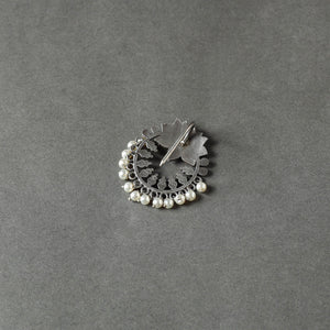Antique Silver Finish Oxidised Brass Base Juda Pin
