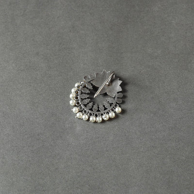 Antique Silver Finish Oxidised Brass Base Juda Pin
