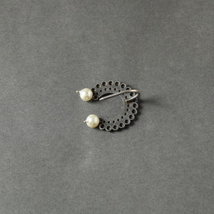 Antique Silver Finish Oxidised Brass Base Juda Pin