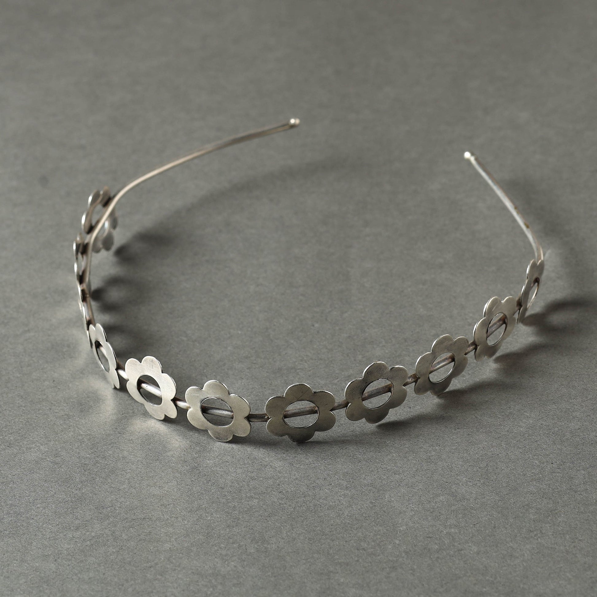 Antique Silver Finish Oxidised Brass Base Hair Band