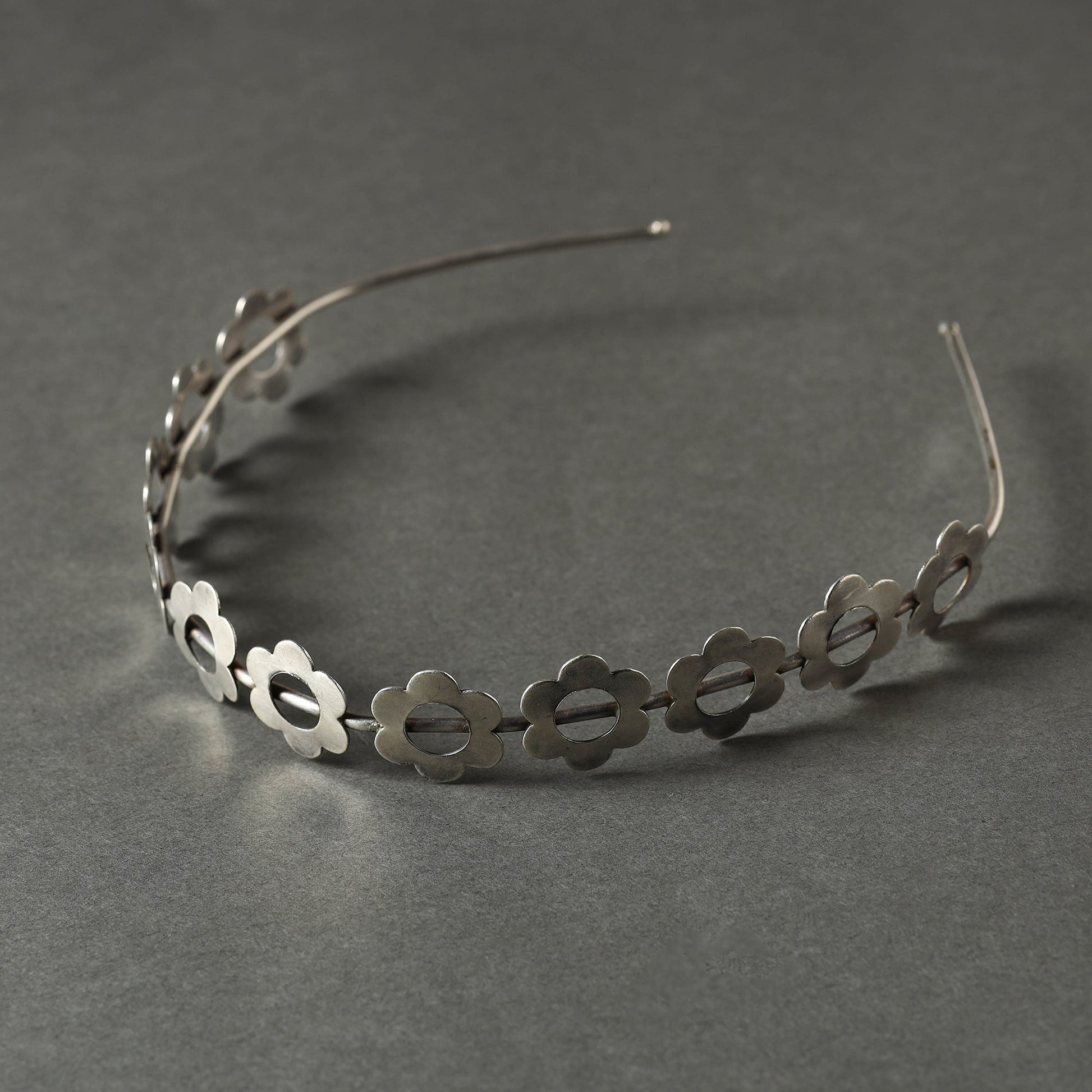 Antique Silver Finish Oxidised Brass Base Hair Band