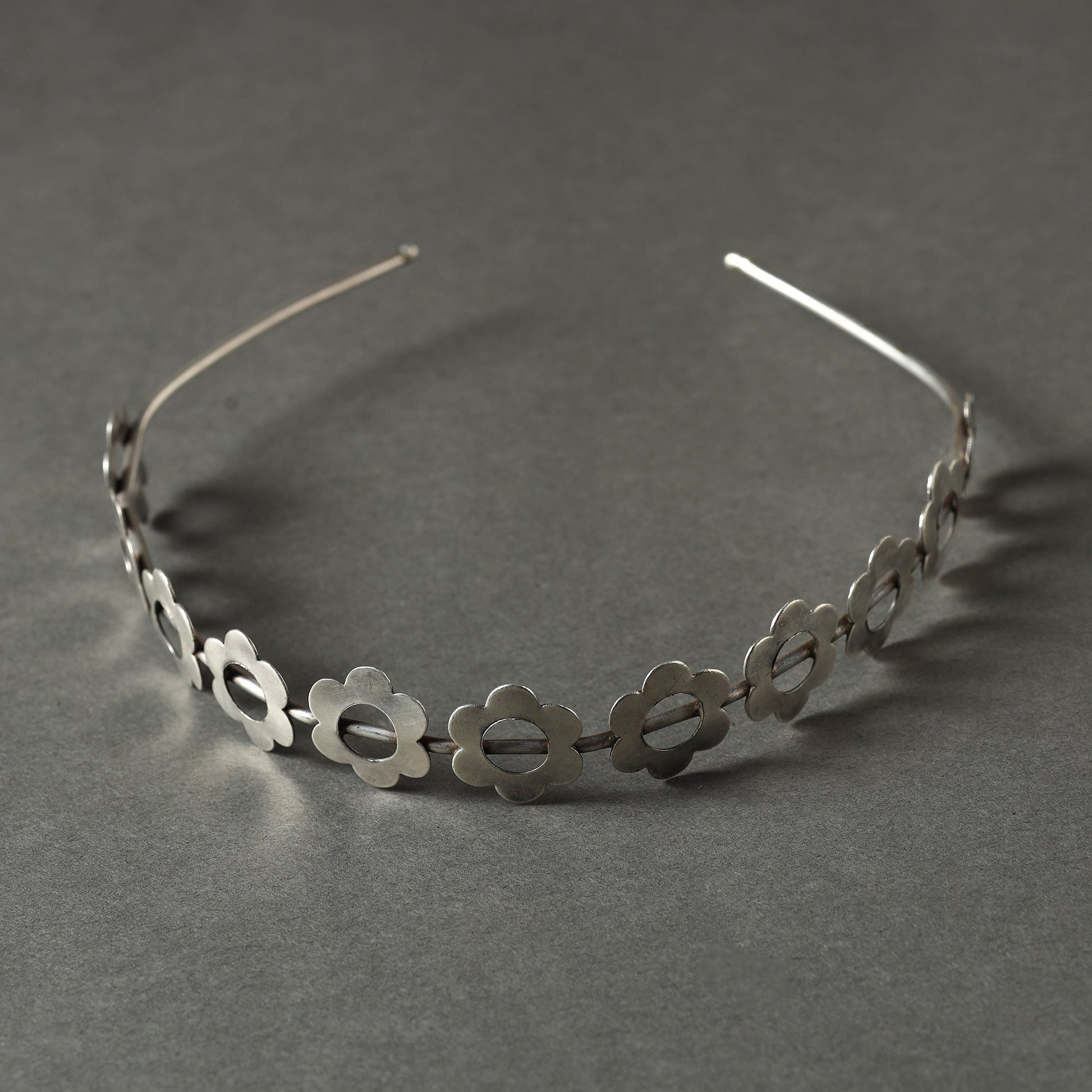 Antique Silver Finish Oxidised Brass Base Hair Band