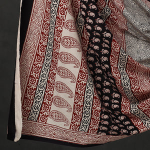Black - 3pc Bagh Print Cotton Dress Material Set