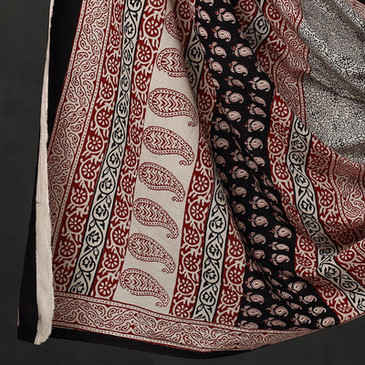 Black - 3pc Bagh Print Cotton Dress Material Set