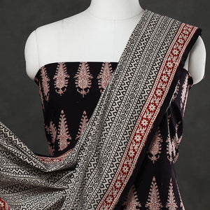 Black - 3pc Bagh Print Cotton Dress Material Set